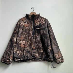 Vintage LL Bean x Mossy Oak Break-up XL Camo Jacket 1/2 Zip Hunting Camouflage